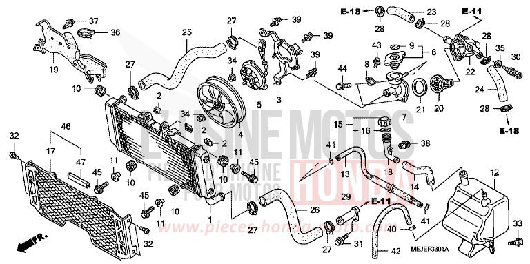 KUEHLER (CB1300A/SA) von CB1300 Super Bold'or ABS DARKNESS BLACK METALLIC (NH463F) von 2007